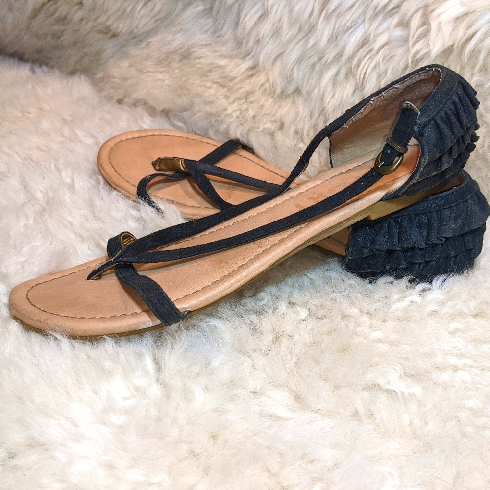 Ruffle Heel Sandals